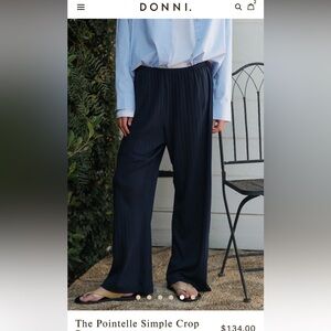 DONNI. Pointelle simple navy pant XS